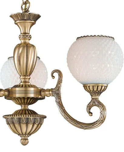 Люстра подвесная  L 8450/3 Reccagni Angelo белая на 3 лампы, основание античное бронза в стиле классический  фото 3